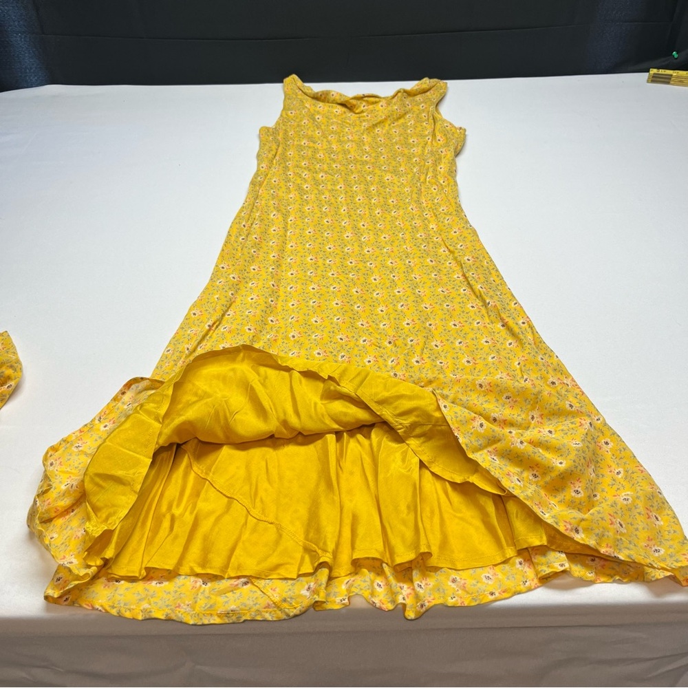 Vintage APRIL CORNELL Yellow Floral Dress Cottage Core farm house set - Picture 13 of 14